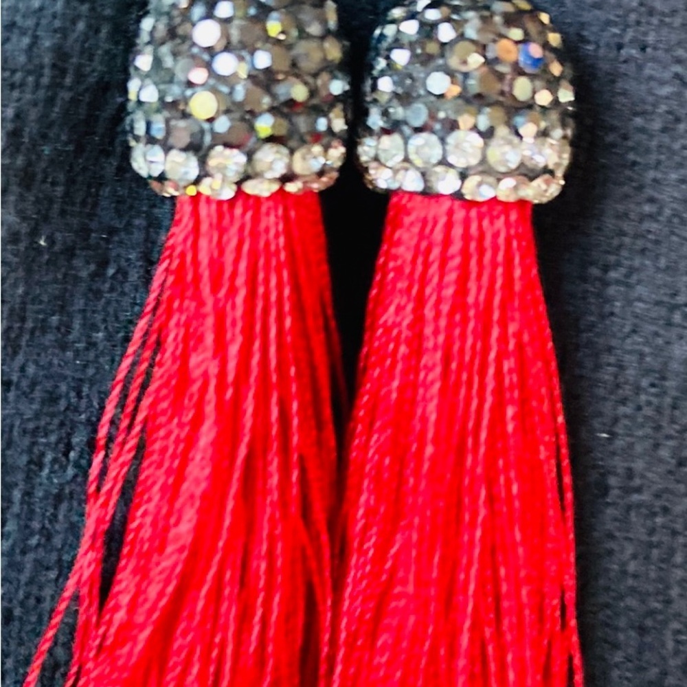 Jewelry Earrings Red Tassels NWT